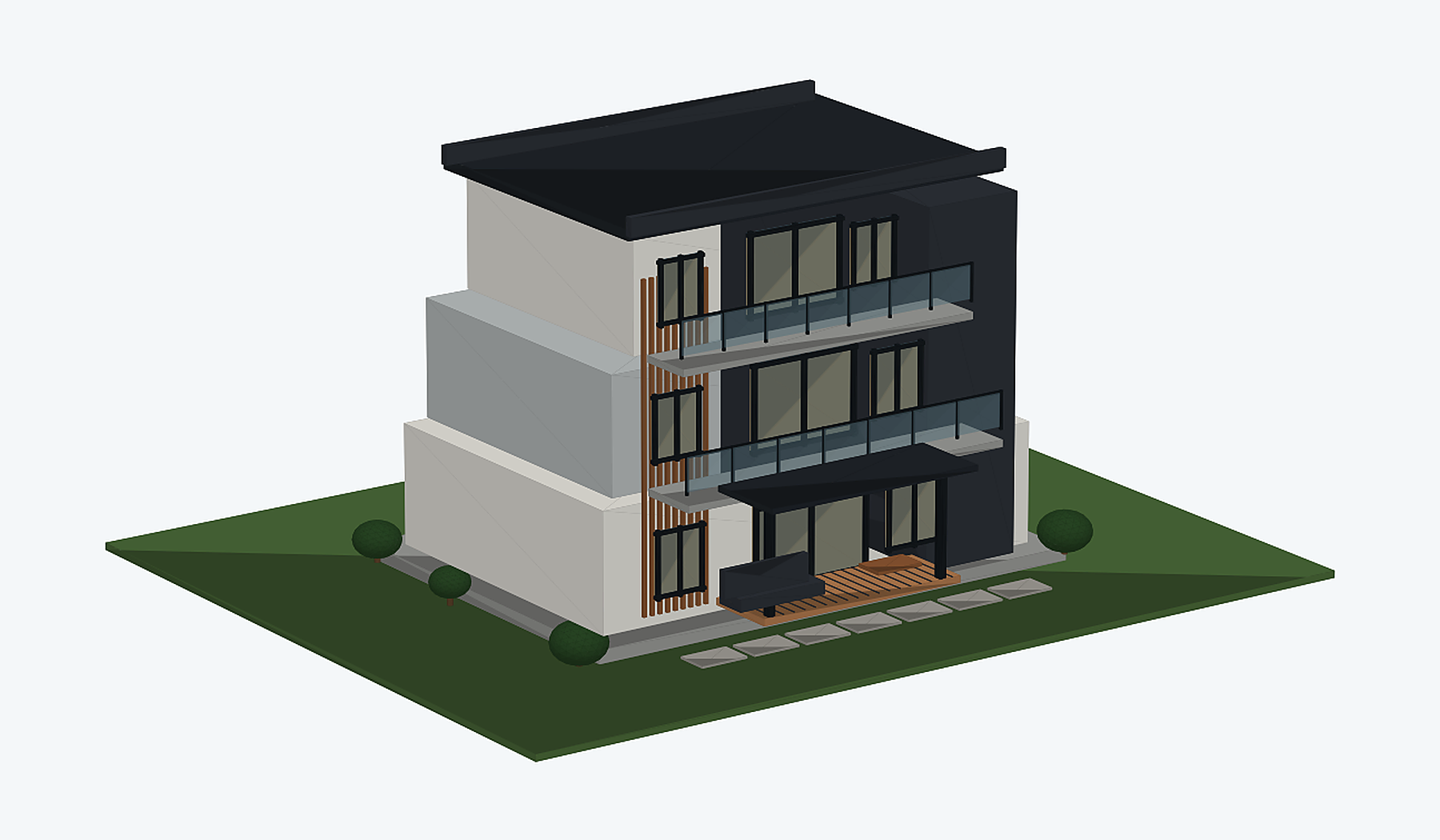 225 m² 5+2 Üç Katlı Prefabrik Villa